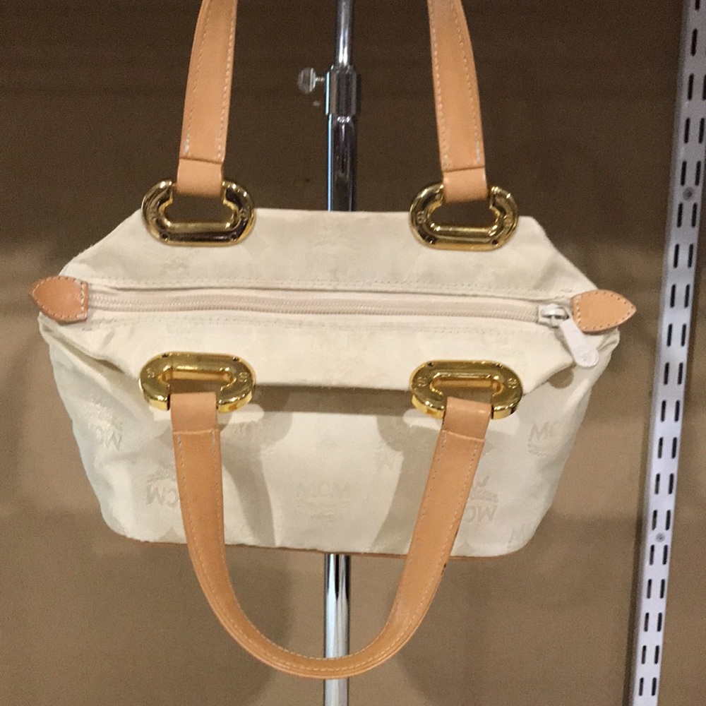 MCM Vintage Leather Trimmed Satchel - Picture 9 of 15